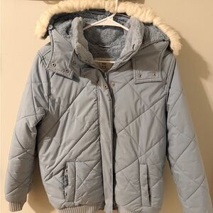 Abercrombie Kids Blue Faux Fur Jacket
